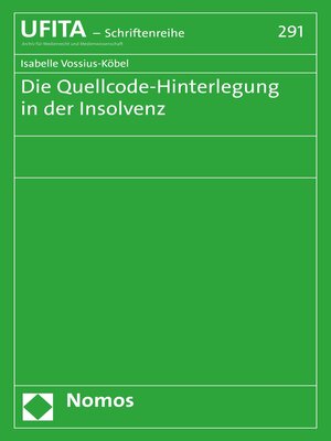 cover image of Die Quellcode-Hinterlegung in der Insolvenz